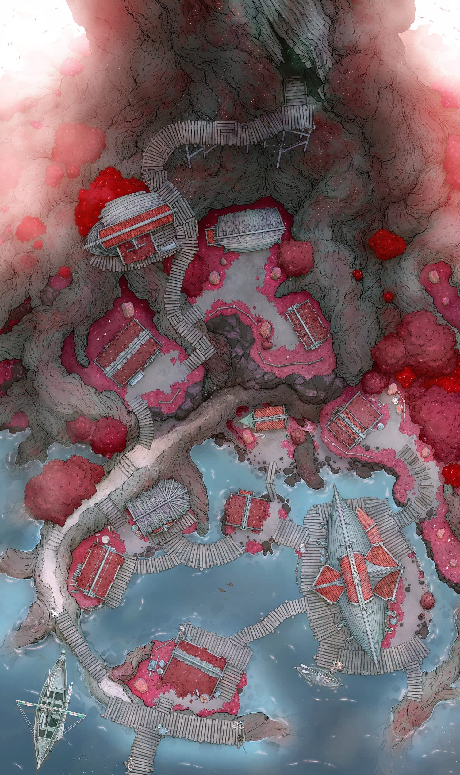 A Czepeku-licensed map of a fortified bridge with handout-ready pins overlaid.